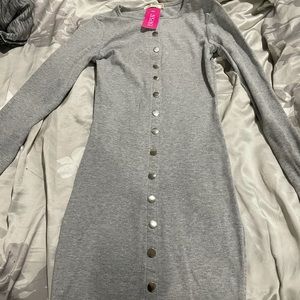 Small grey sweater dress